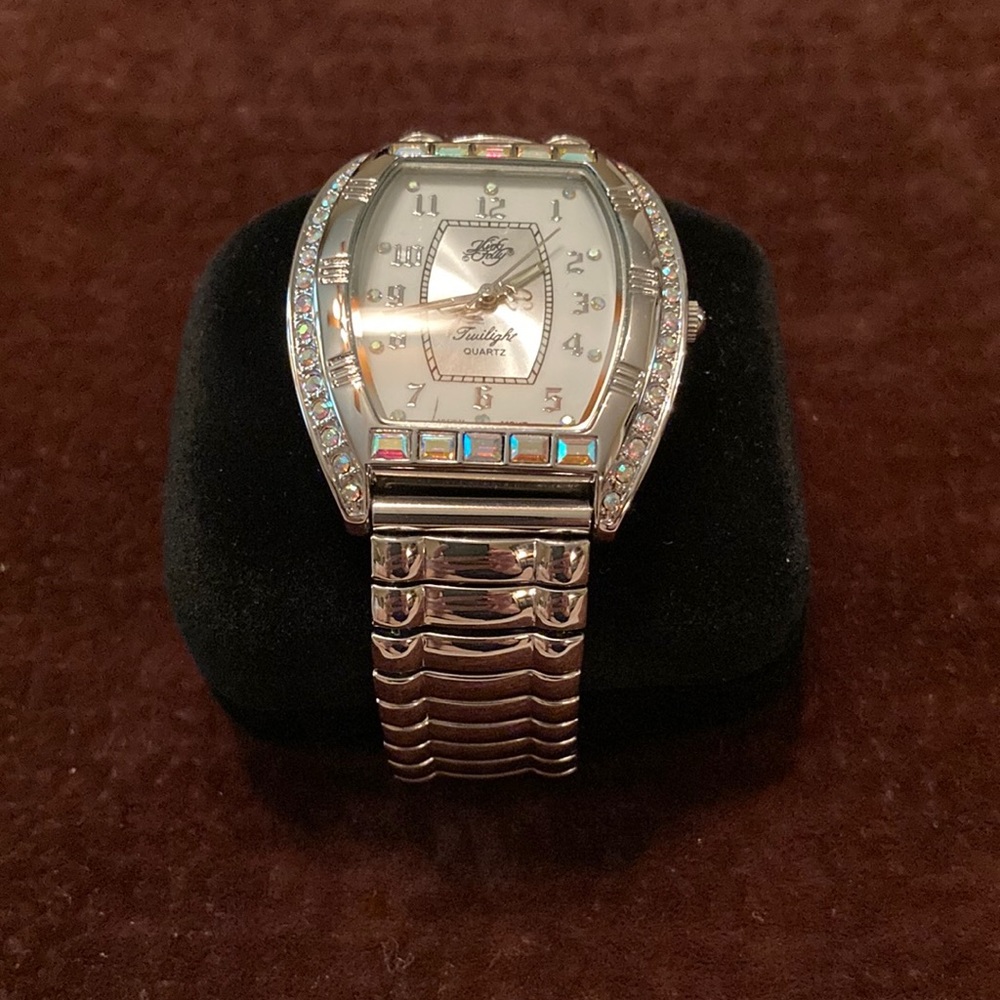 Kirk’s Folly Twilight Stretch Sparkle Watch, silvertone, NIB